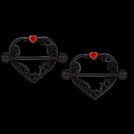 Heart nipple piercing