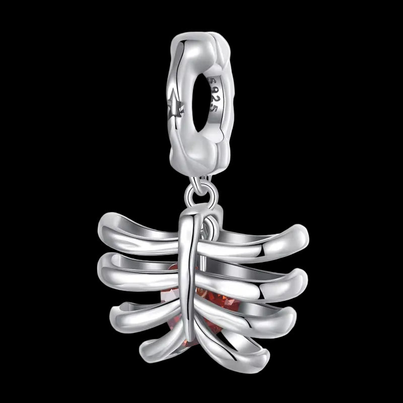 Custom 925 Silver Bulk Diy Bracelet Fashion Pendants Charm Zircon Engraveable Keychain Designer Gothic Charms for Jewelry Making