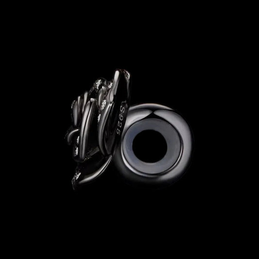 Custom Black Plata 925 Sterling Silver Bracelet Beads Charm Halloween 5A Zircon Gold Plated Diy Jewelry Gothic 3D Flower Charms