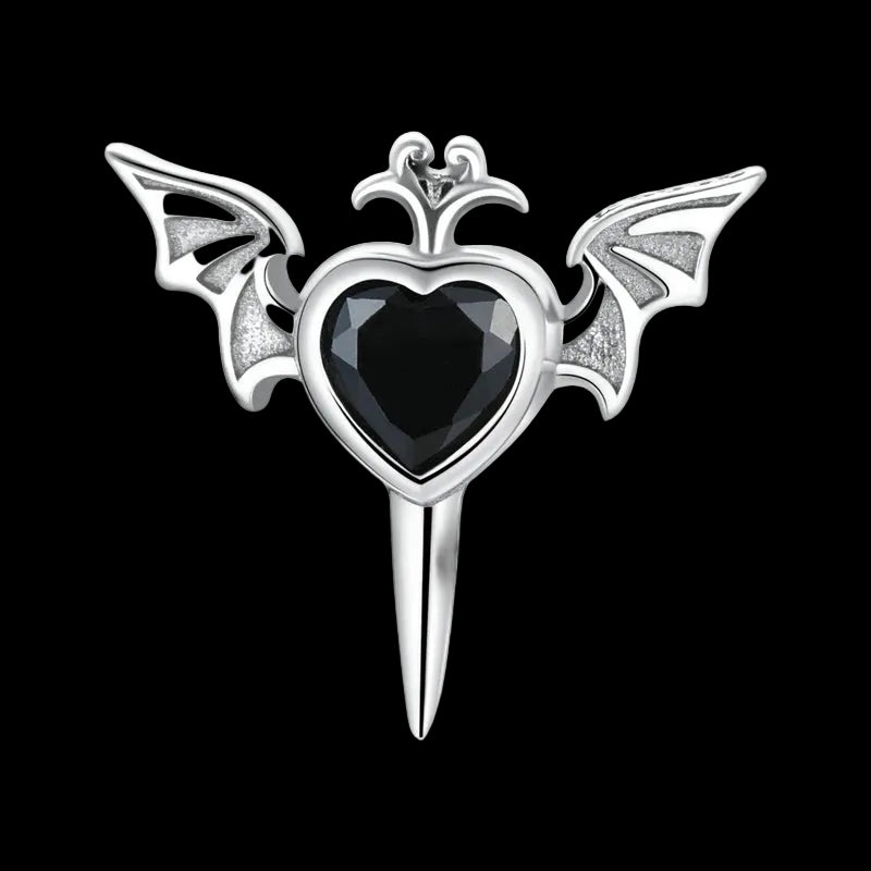 Wings with heart earring