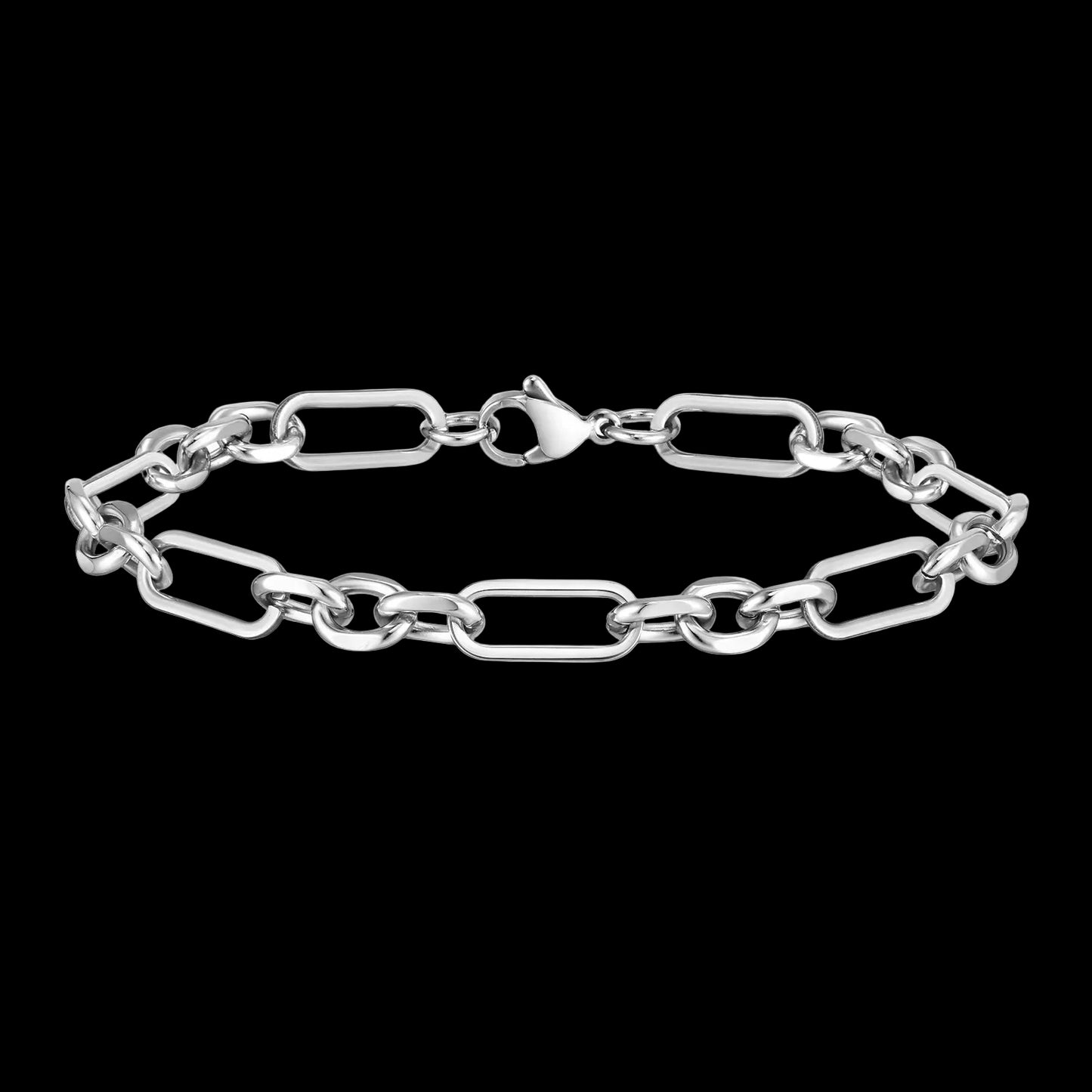 Support Customized New Classic Punk Style Wear Resistant Waterproof Unisex Wrap Bracelet Stainless Steel Silver-Plated Material