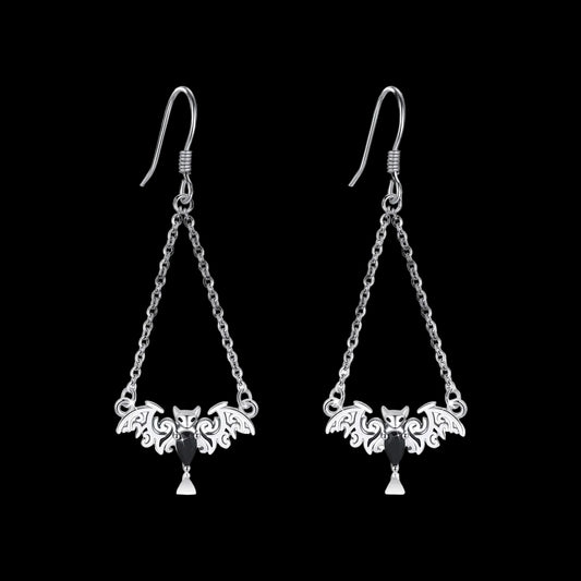 Silver bat Earrings